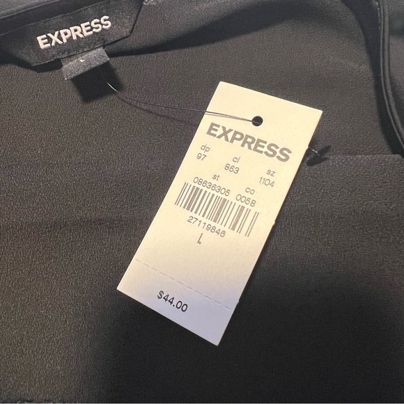 Express Black Satin Cowl Neck Cami - Picture 3 of 10